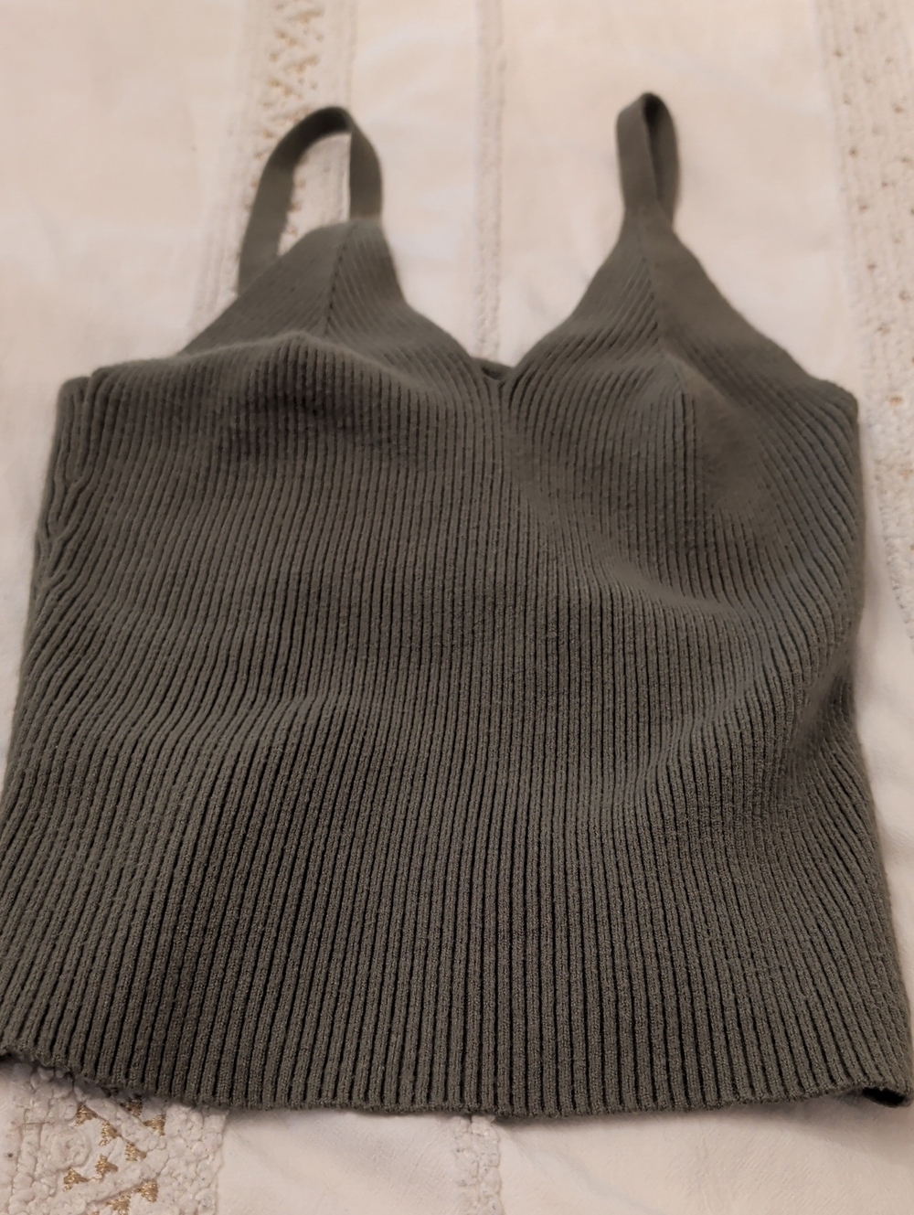 Mexx Ribbed V-Neck Camisole - Olive
